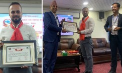 Marasini Awarded Gandaki Pradesh Yuwa Pratibha Puraskar for Contribution to Tourism