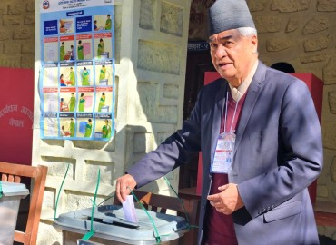 PM Deuba votes in Dadeldhura