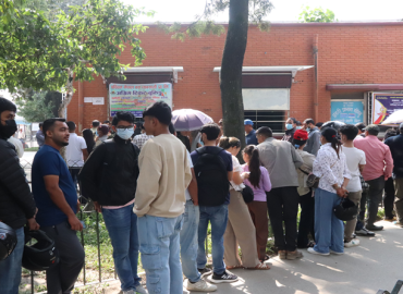 People throng New Bus Park to go home for Dashain festival