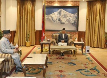 President Paudel  meets PM Dahal