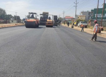 Jomsom-Kagbeni road being blacktopped