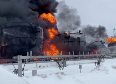 Drone attack sets oil tanks ablaze in southern Russia