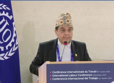 FNCCI President Dhakal addresses 112th International Labour Conference