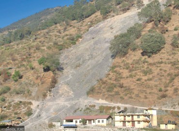 Landslides bury health facility, under-construction hospital in Bhotkhola