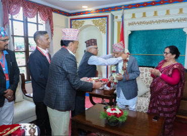President offered with ‘Mahaprasad’ of Dolakha Bhimeshwar deity