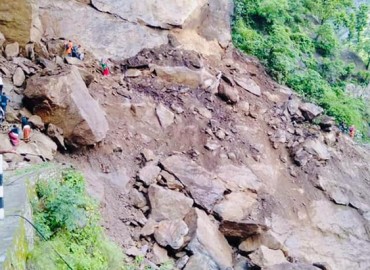 Karnali highway blocked due to landslides