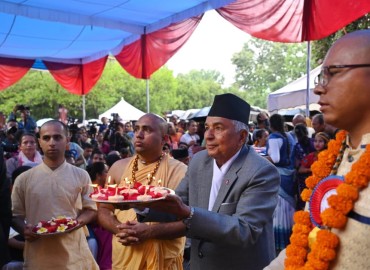 President Paudel Starts Jagannath Chariot Festival
