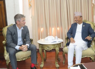 Minister Khadka, WB’s country Director to Nepal, Sislen, meet