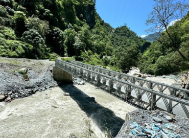Bailey bridge installed over the Myagdi River