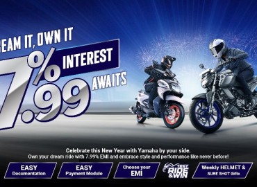 Yamaha motorcycles and scooters available for purchase at an interest rate of 7.99%, with the option of easy installment plans.