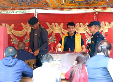 FNCCI President Dhakal Casts Vote at Bishalnagar Polling Center