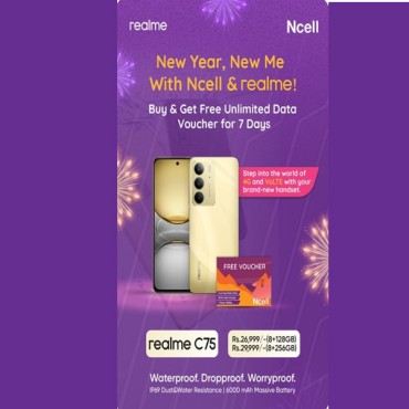 Ncell and realme Team Up for New Year: Exciting Offer on realme C75 with Free Data and Talk Time