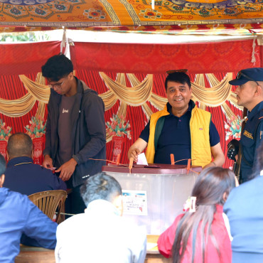 FNCCI President Dhakal Casts Vote at Bishalnagar Polling Center